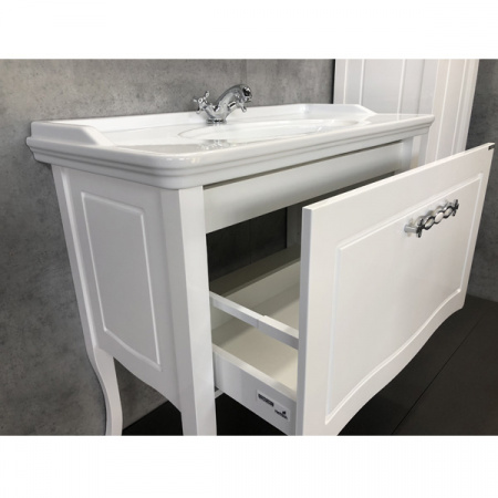 Тумба с раковиной Comforty Павия-100 00-00017943 белый глянец фото