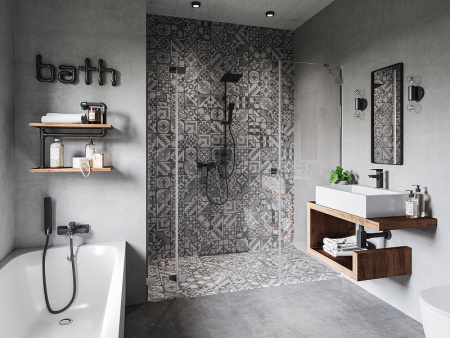 Душевая система Ferro Squerto Lux NP24-BL Черная матовая фото