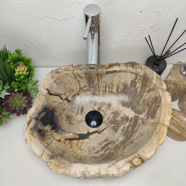 Накладная раковина из окаменелого дерева Fossil Basin OD-01339 (47*38*15) фото