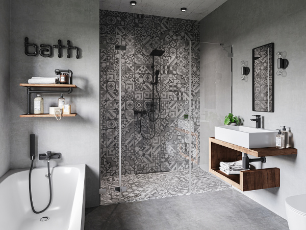 Душевая система Ferro Squerto Lux NP24-BL Черная матовая фото