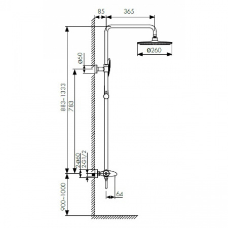 Душевая система (стойка) Kaiser Plane 07182 фото