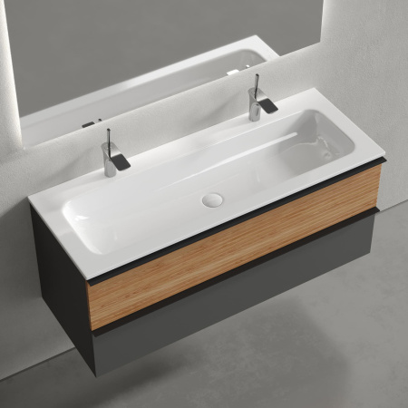 Тумба под раковину Sancos Delta DL120GR дуб красный/графит фото