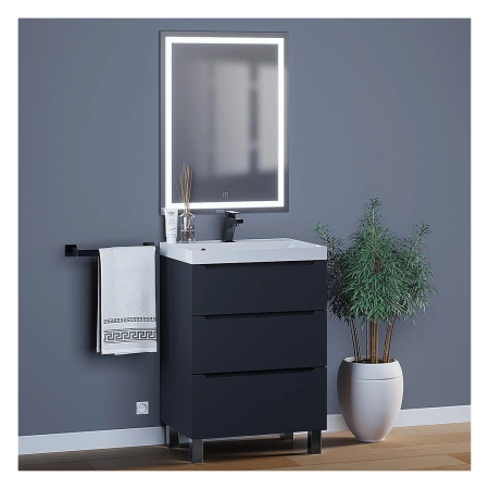 Тумба под раковину напольная Uperwood Tanos 60 291020332 черная матовая фото