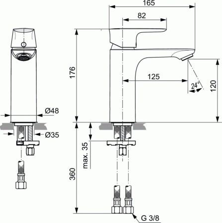 Смеситель для раковины Ideal Standard CONNECT AIR A7055AA фото