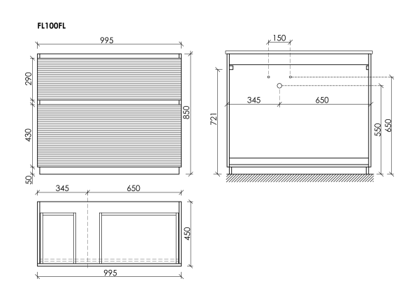 Тумба под раковину Sancos Folk Floor FL100FLES Ergraut soft фото