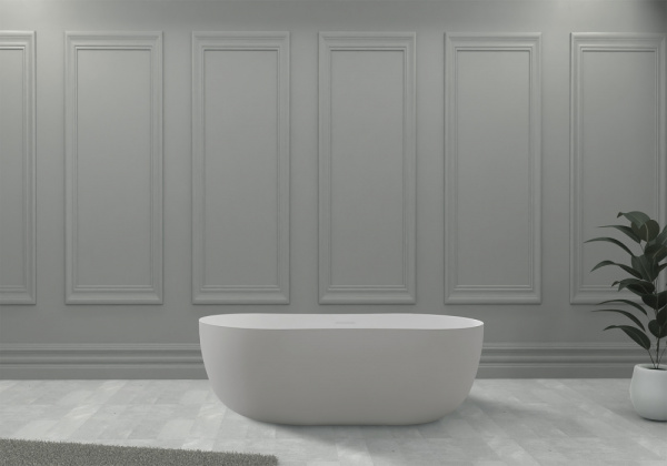 Ванна из искусственого камня Abber Stein AS9604 170x80 белая матовая фото