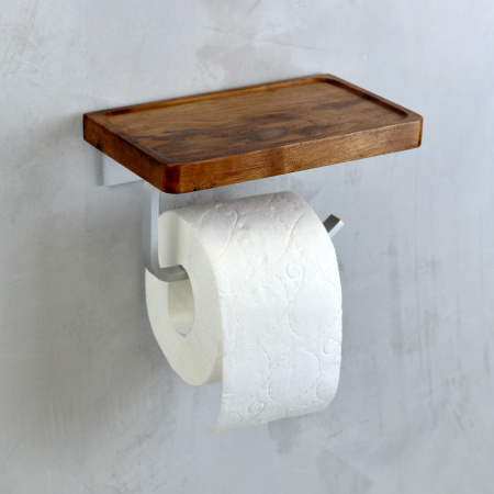 Держатель для туалетной бумаги с полочкой Bronze de Luxe Forest 10705C хром матовый фото