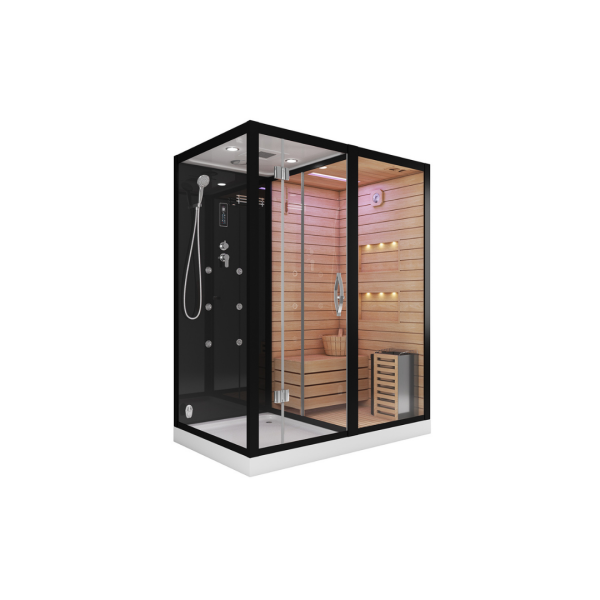 Душевая кабина с сауной Cerutti SPA Albano Nero Black CT8348 180x110 фото