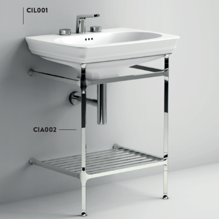 Раковина с металлической консолью Artceram Civitas CIL001 01 00 bi*1+CIA002 71cr фото