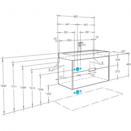 Тумба под раковину Акватон Оливия 90 1A254401OLVG0 фото