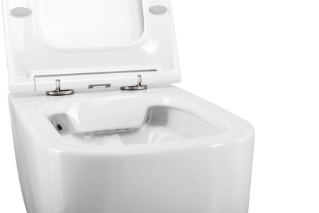 Унитаз подвесной безободковый Art&Max Monza AM232CHR/SC с сиденьем фото