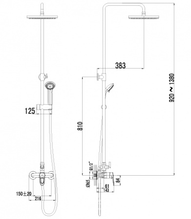 Душевая система (стойка) Lemark Omega LM3160C фото