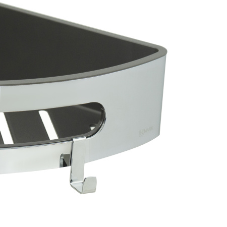 Металлическая полка угловая Lemark Shelf Line 9771046 хром/вставка-пластик графит фото