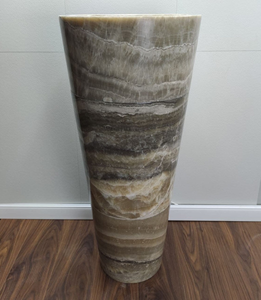 Раковина напольная из оникса Grey ON-01366 (40*40*90) фото