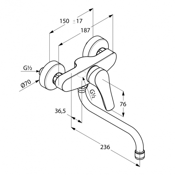 Смеситель для кухни Kludi Tercio 389640575 фото