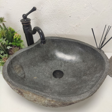 Накладная раковина из речного камня RS01499 (55*47*16) С9 фото