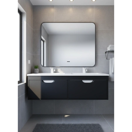 Тумба под двойную раковину Uperwood Modul 120 TModul120B черная фото