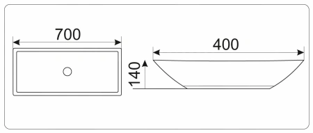 Накладная раковина GID 9122 70х40 фото