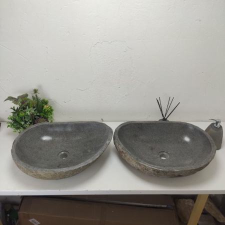 Раковина из речного камня ПАРА!!! RS01731 (55*41*15) фото