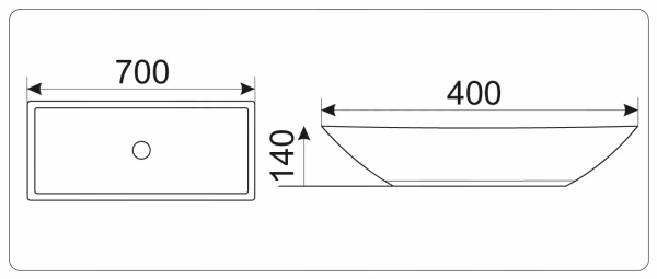 Накладная раковина GID 9122 70х40 фото