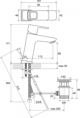 Смеситель для раковины Ravak 10° TD 013.00. X070061 фото