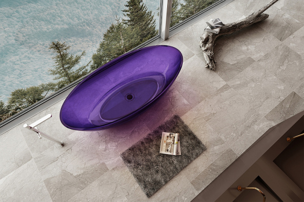 Ванна из полиэфирной смолы Abber Kristall AT9702Amethyst 185x80 фиолетовая фото