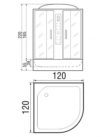 Душевая кабина River Temza 120/120/55 MT фото