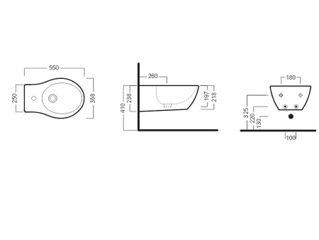 Биде Hatria Nido YXNI01 подвесное Белое фото
