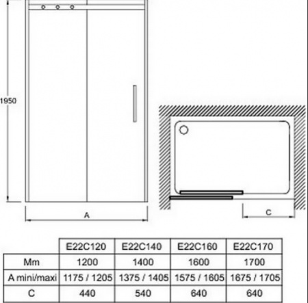 Душевая дверь Jacob Delafon Contra E22C170-GA 170 см фото