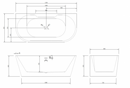 Ванна акриловая Abber AB9296-1.7 170x80 фото