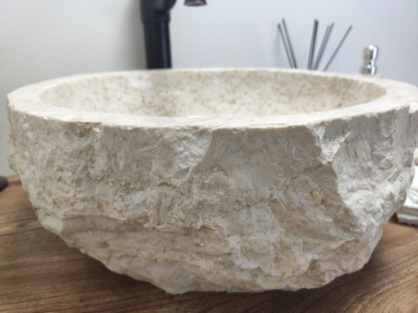 Накладная раковина из мрамора Erozy Cream EM-00116 (41*39*17см) фото