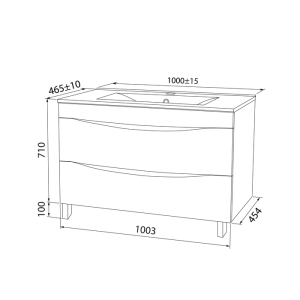Тумба с раковиной Iddis Cloud CLO10WFi95K 100 см фото