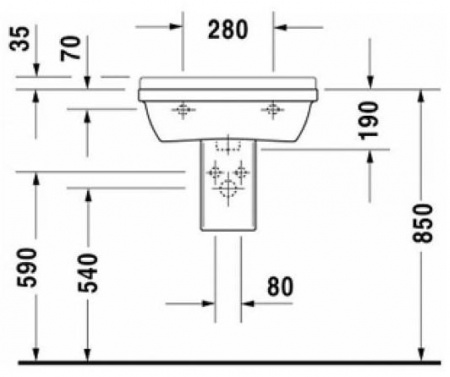 Полупьедестал для раковины Duravit Starck 3 0865150000 фото