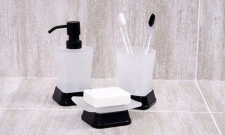 Стакан для зубных щеток WasserKRAFT Amper K-5428BLACK фото