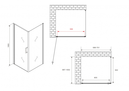 Душевой уголок ABBER Sonnenstrand AG04070M-S100M 70x100 фото