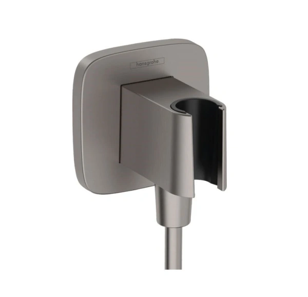 Подключение для душевого шланга Hansgrohe FixFit Q 26887340 хром черный шлифованный фото