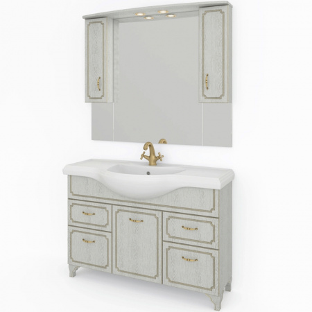 Тумба под раковину Kaksa Патина 004494 120 см бежевый с золотом фото