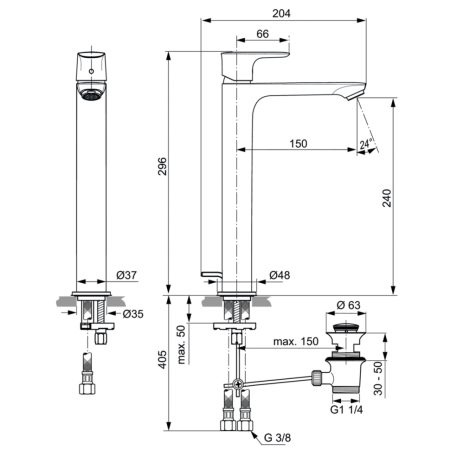 Смеситель для раковины Ideal Standard CONNECT AIR A7025AA фото