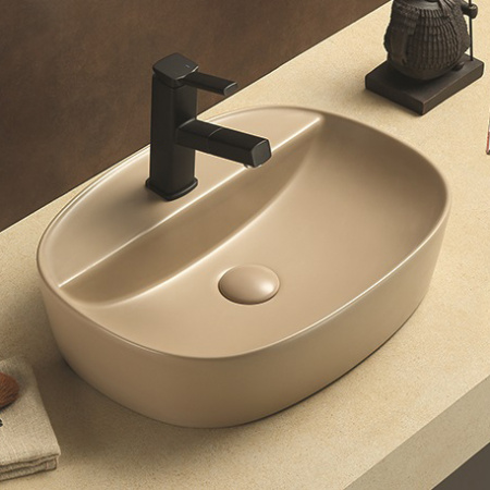 Накладная раковина CeramaLux NC 78239XMC-1 50x38 капучино фото