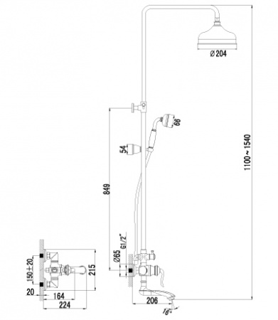 Душевая система (стойка) Lemark Brava LM4762G фото