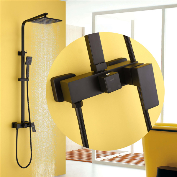 Душевая система Abber Daheim AF8220B черная матовая фото