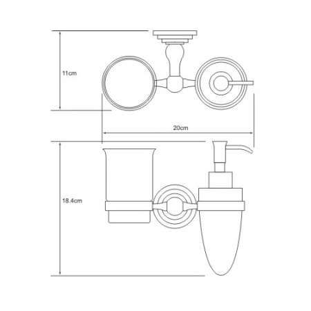Дозатор для жидкого мыла со стаканом WasserKRAFT Ammer К-7089 фото