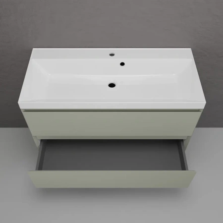 Тумба подвесная под раковину Style Line Манхэттен 100 ЛС-00002358 олива фото