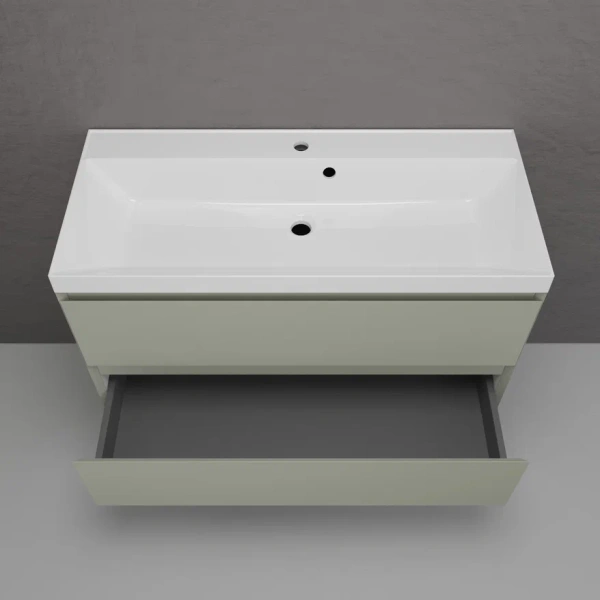 Тумба подвесная под раковину Style Line Манхэттен 100 ЛС-00002358 олива фото