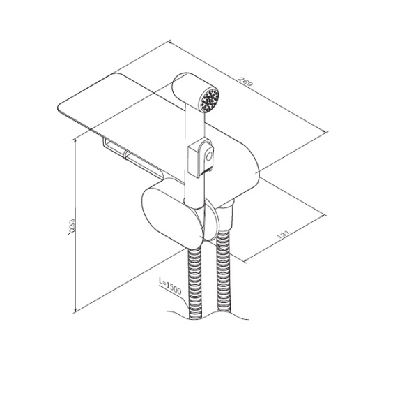 Гигиенический душ со смесителем и полочкой Am.Pm F0202600 фото