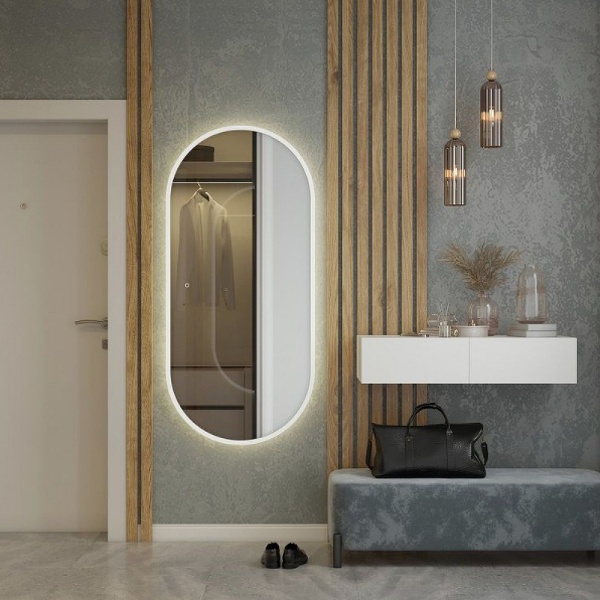 Зеркало с подсветкой Art&Max Bari AM-Bar-700-1500-DS-C-White 70x150 фото