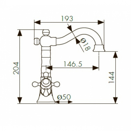 Смеситель для раковины двухвентильный Kaiser Carlson Style 44411-1 фото