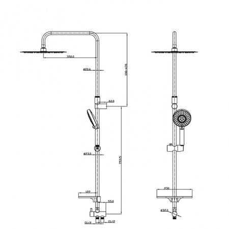 Душевая система (стойка) Iddis Mirro Plus MRPSB5Fi76 фото