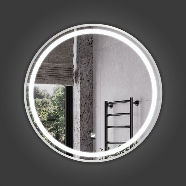 Зеркало с подсветкой, сенсорным выключателем и подогревом Comforty Лея 75 Зеркало с подсветкой, сенсорным выключателем и подогревом Comforty Лея 75 00-00019346 серебро фото