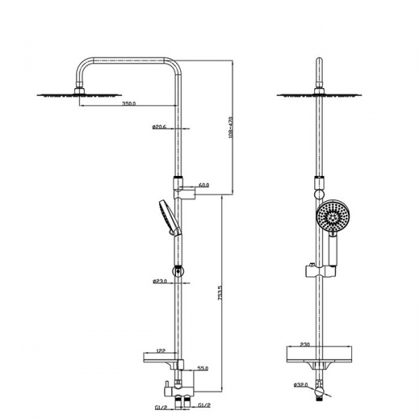 Душевая система (стойка) Iddis Mirro Plus MRPSB5Fi76 фото